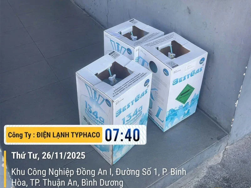 Dienlanhtyphaco-bom-sac-gas-cho-he-thong-may-lanh-cong-nghiep-tai-kcn-dong-an-3